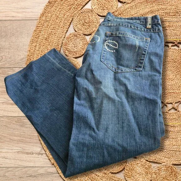 Bebe Rhinestone Denim Jeans - Picture 2 of 2